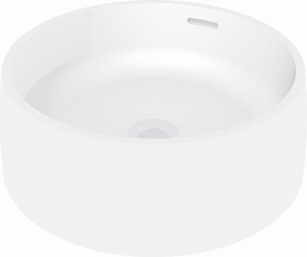 Steinberg Série 440 lavabo à poser, rond, 415x415x150mm, SOLIDSurface, sans trou pour robinet, avec trop-plein, 4406210W, 4406210W