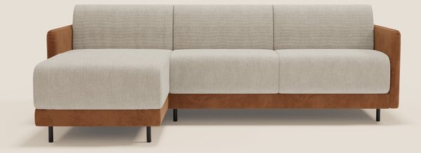 Narciso divano letto angolare con materasso alto 18 cm e penisola cont