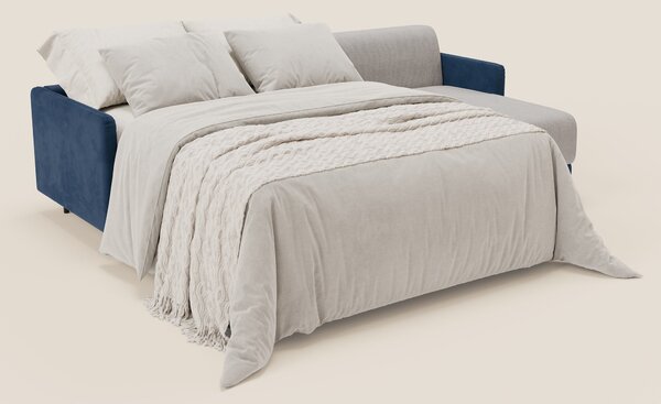 Narciso divano letto angolare con materasso alto 18 cm e penisola cont