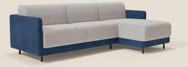 Narciso divano letto angolare con materasso alto 18 cm e penisola cont