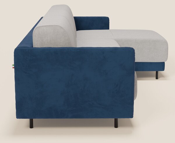 Narciso divano letto angolare con materasso alto 18 cm e penisola cont