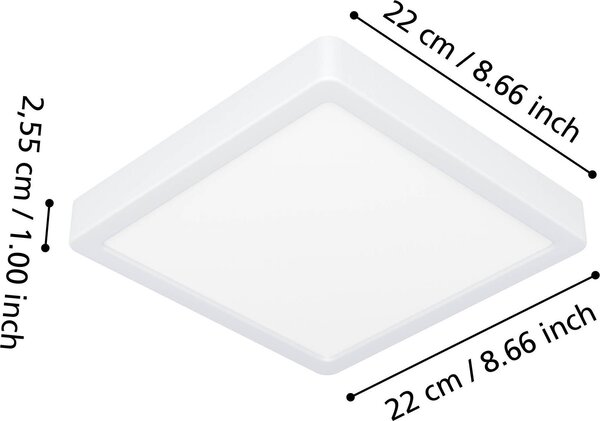 Eglo Plafoniera LED Fueva 6-Z bianco 22 x 22 cm RGB dimmerabile