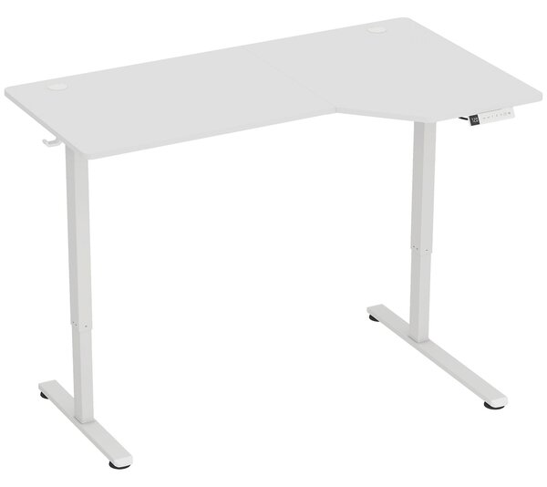 HOMCOM Scrivania Elettrica Regolabile con Display LCD, 140x80 cm, Bianco | Aosom Italy
