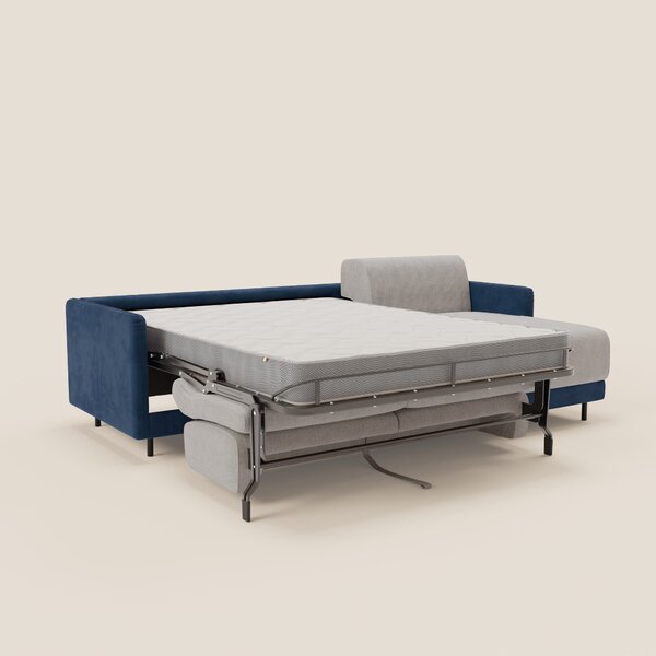 Narciso divano letto angolare con materasso alto 18 cm e penisola cont