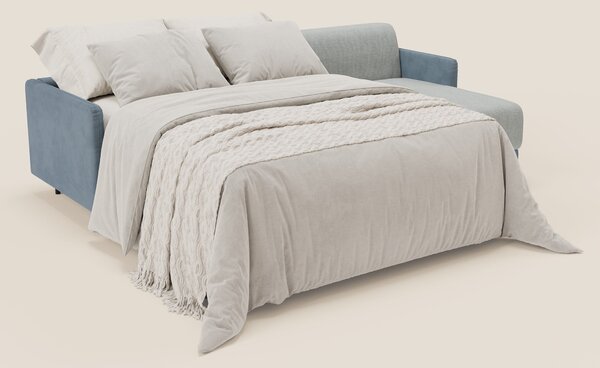 Narciso divano letto angolare con materasso alto 18 cm e penisola cont