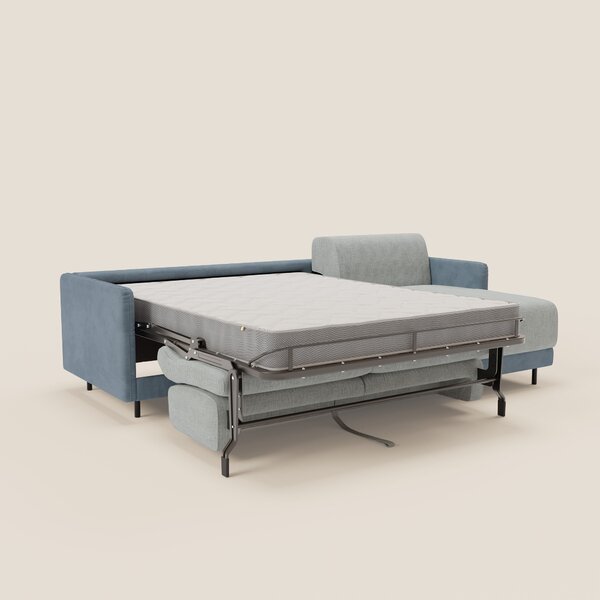 Narciso divano letto angolare con materasso alto 18 cm e penisola cont