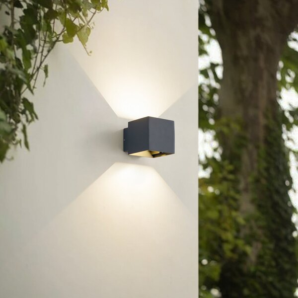 Lampade da esterno Lindby, Esani, Nero, Balcone, Alluminio, Moderno