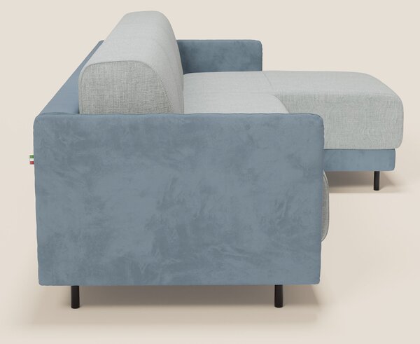 Narciso divano letto angolare con materasso alto 18 cm e penisola cont