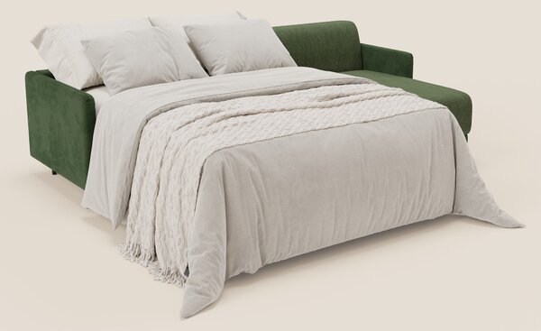 Narciso divano letto angolare con materasso alto 18 cm e penisola cont