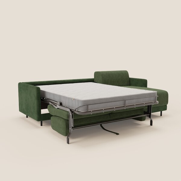 Narciso divano letto angolare con materasso alto 18 cm e penisola cont