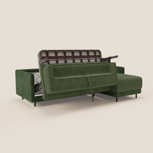 Narciso divano letto angolare con materasso alto 18 cm e penisola cont