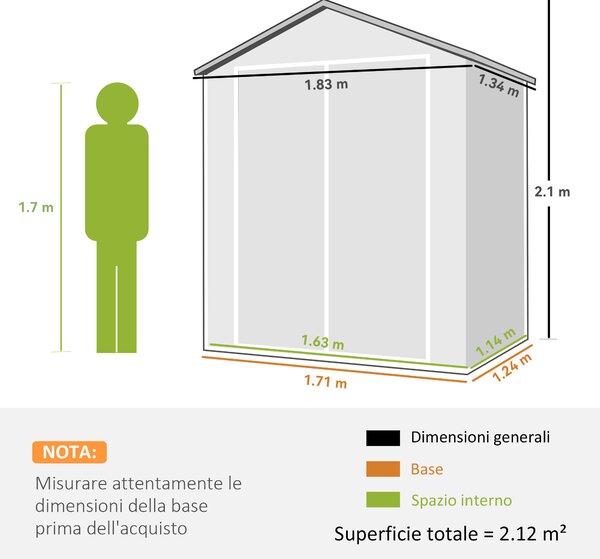 Outsunny Casetta da Giardino con Finestra e Doppia Porta con Serratura, Capanno per Attrezzi in Alluminio e PP, Grigio | Aosom Italy