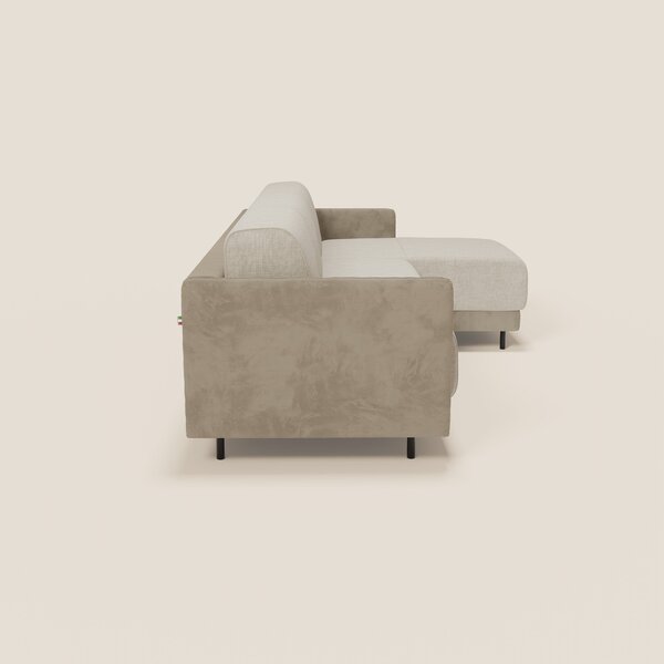 Narciso divano letto angolare con materasso alto 18 cm e penisola cont