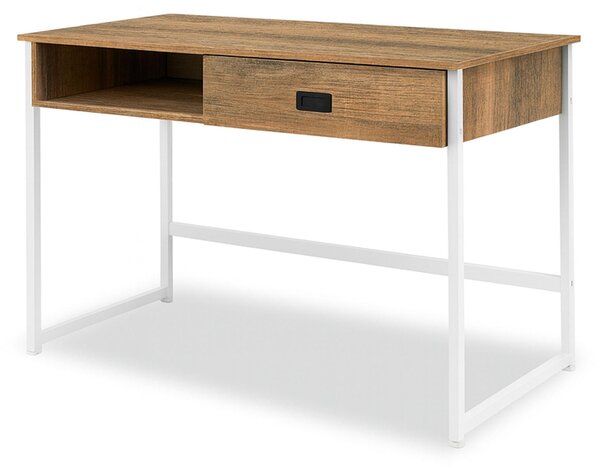 Otari - Scrivania in stile industrial oak con cassetto e vano a giorno, 110x50xH76 cm