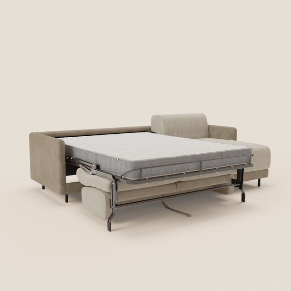 Narciso divano letto angolare con materasso alto 18 cm e penisola cont