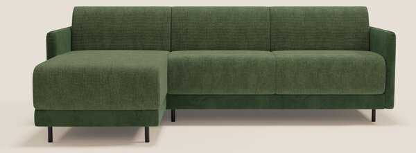 Narciso divano letto angolare con materasso alto 18 cm e penisola cont