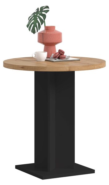 Xonox.home Tavolo da pranzo Gustav nero/ finitura rovere Artisan L/A/P: 70x76x70 cm