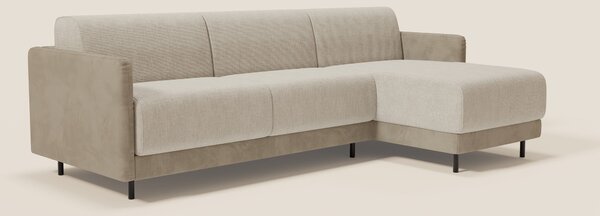 Narciso divano letto angolare con materasso alto 18 cm e penisola cont