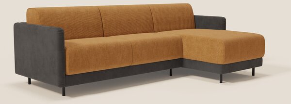 Narciso divano letto angolare con materasso alto 18 cm e penisola cont