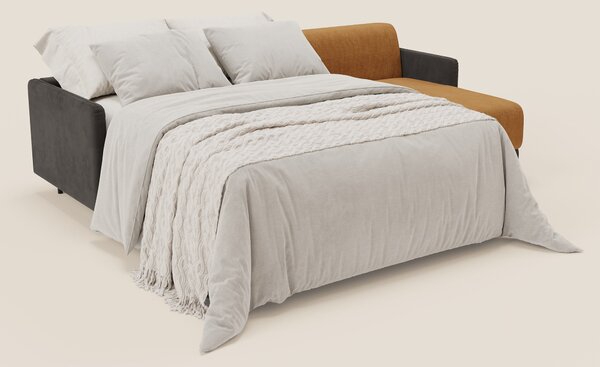 Narciso divano letto angolare con materasso alto 18 cm e penisola cont