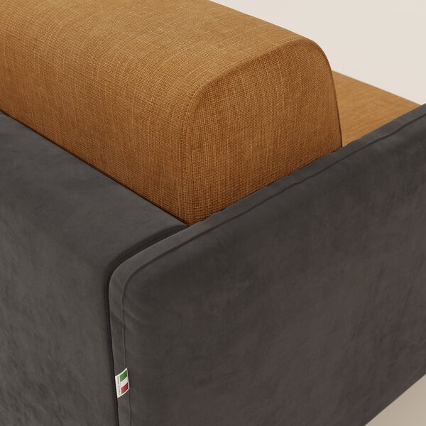 Narciso divano letto angolare con materasso alto 18 cm e penisola cont