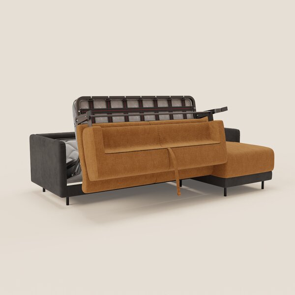 Narciso divano letto angolare con materasso alto 18 cm e penisola cont