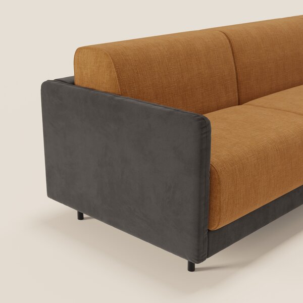 Narciso divano letto angolare con materasso alto 18 cm e penisola cont