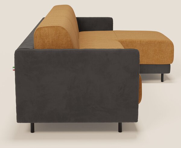 Narciso divano letto angolare con materasso alto 18 cm e penisola cont