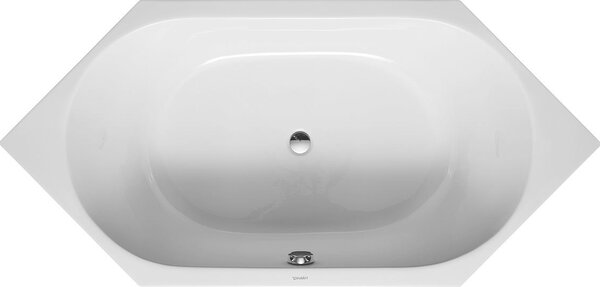 Duravit vasca da incasso a 6 angoli D-CODE scarico centrale, bianco 190 x 90 x 42 cm