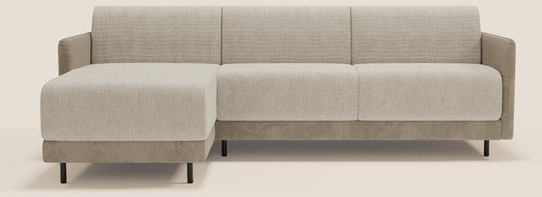 Narciso divano letto angolare con materasso alto 18 cm e penisola cont