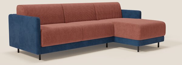 Narciso divano letto angolare con materasso alto 18 cm e penisola cont