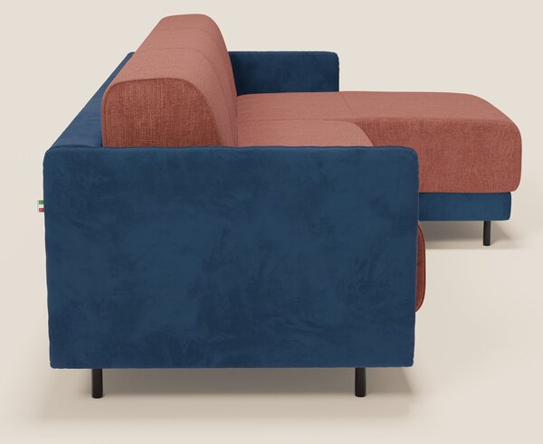 Narciso divano letto angolare con materasso alto 18 cm e penisola cont