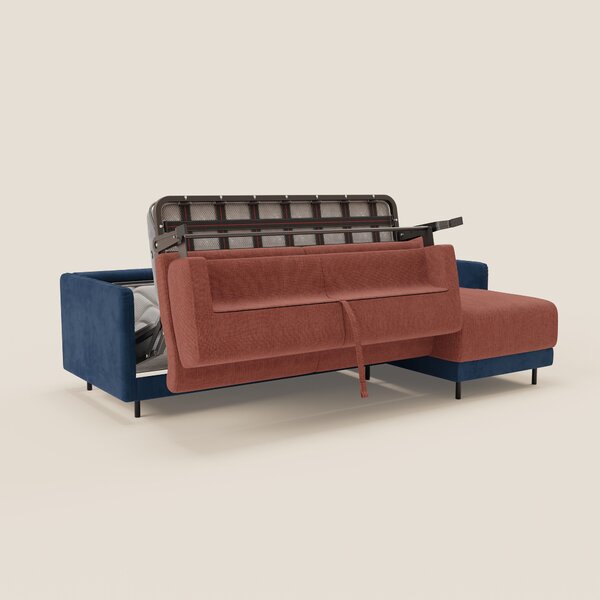Narciso divano letto angolare con materasso alto 18 cm e penisola cont