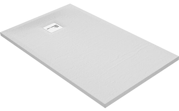 Piatto doccia ultrasottile resina sintetica e polvere di marmo Remix 80 x 140 cm bianco