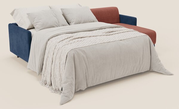 Narciso divano letto angolare con materasso alto 18 cm e penisola cont