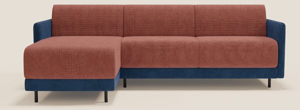 Narciso divano letto angolare con materasso alto 18 cm e penisola cont