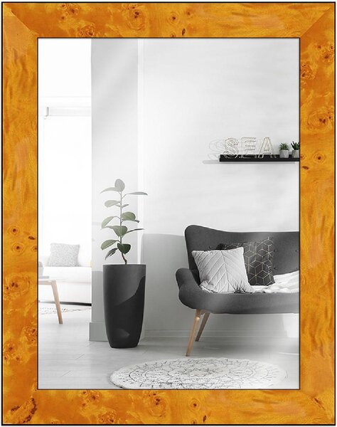 Specchio da parete MendeFrames H14E Legno radice chiaro 50x75 cm