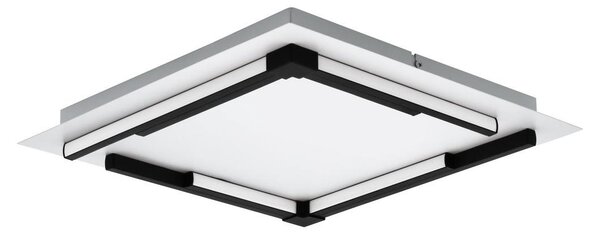 Eglo 900329 ZAMPOTE Plafoniera LED 25W 380x380mm Bianco Nero Dimmerabile a 3 livelli bianco caldo