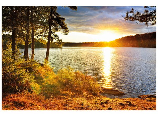 Carta da parati – Tramonto sul lago