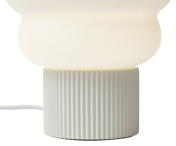 Lampada da tavolo Japandi beige con vetro opale 18 cm - Kumo