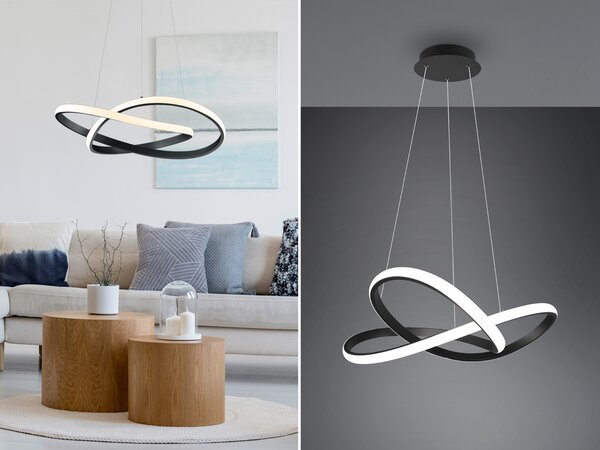 Lampada a sospensione LED COURSE bianco e nero 27W, bianco neutro 3150 lm, metallo, dimensioni: 150x60x60 cm, IP20, RL