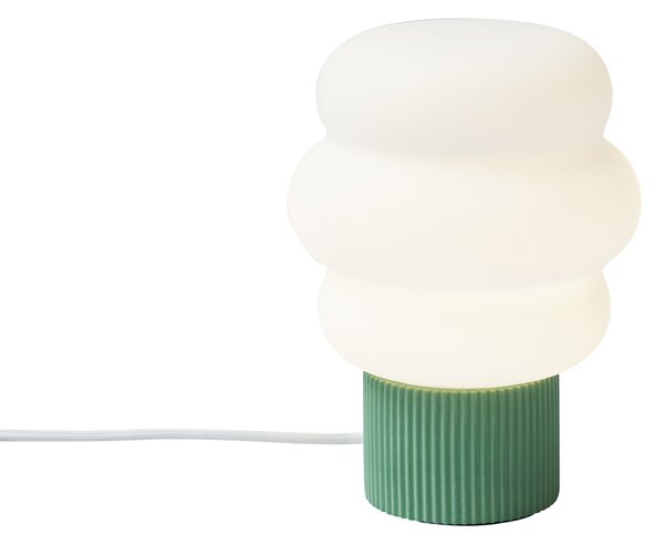 Lampada da tavolo Japandi verde con vetro opale 18 cm - Kumo