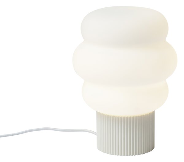 Lampada da tavolo Japandi beige con vetro opale 18 cm - Kumo