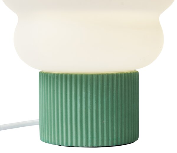 Lampada da tavolo Japandi verde con vetro opale 18 cm - Kumo