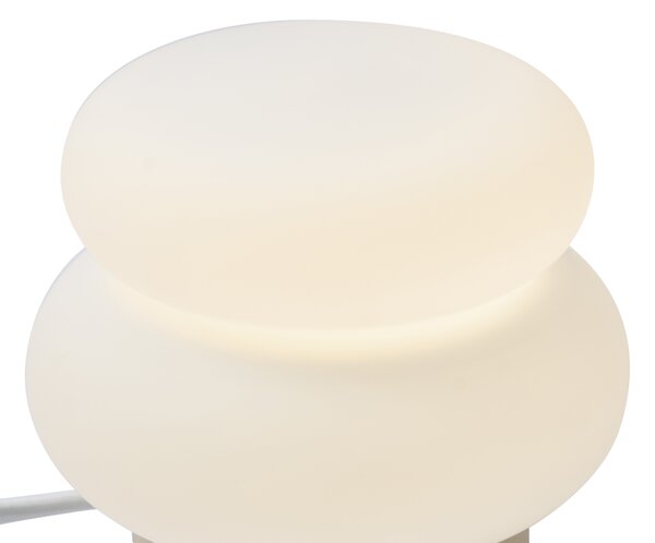 Lampada da tavolo Japandi beige con vetro opale 15 cm - Kumo