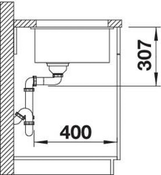 Lavello da incasso 530x460mm grigio Blanco 523433