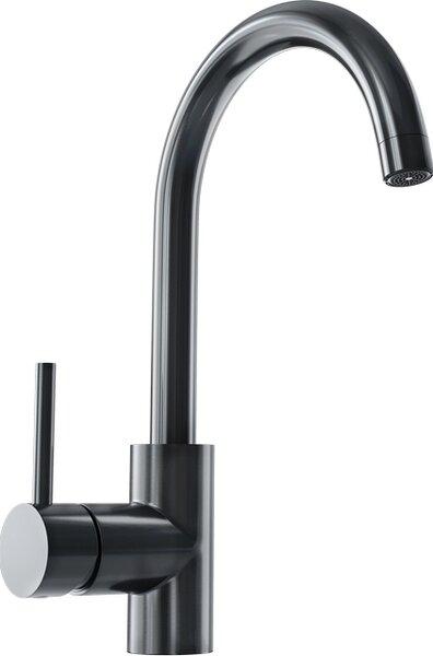 Miscelatore da cucina Globalo Zentio antracite| Miscelatore da cucina Facile da installare, miscelatore con tubo per acqua calda e fredda, miscelatore per lavello