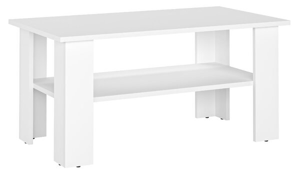 KOMTO Tavolino Vienna Tavolino da salotto Tavolino moderno Tavolino in legno Tavolino da salotto Tavolino da caffè Tavolino da divano Tavolino da caffè 90x50x43 cm Bianco