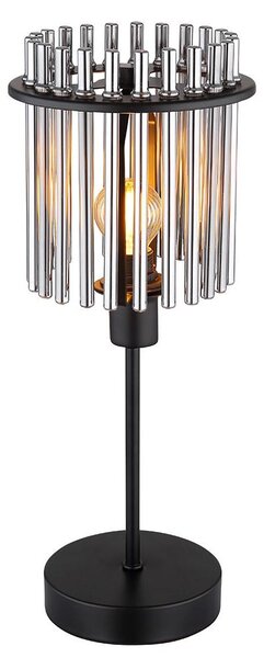 Lampada da tavolo a LED, metallo, aste di vetro, color fumo, E14, H 37,5 cm
