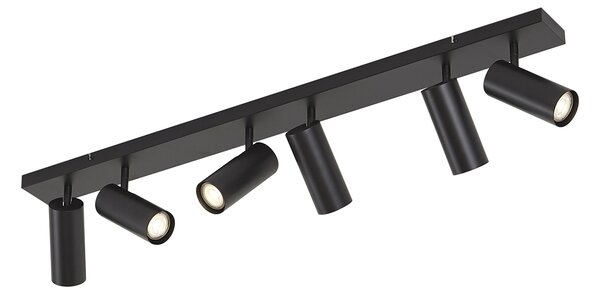 Plafoniera moderna nera 102 cm 6 luci regolabile - Renna